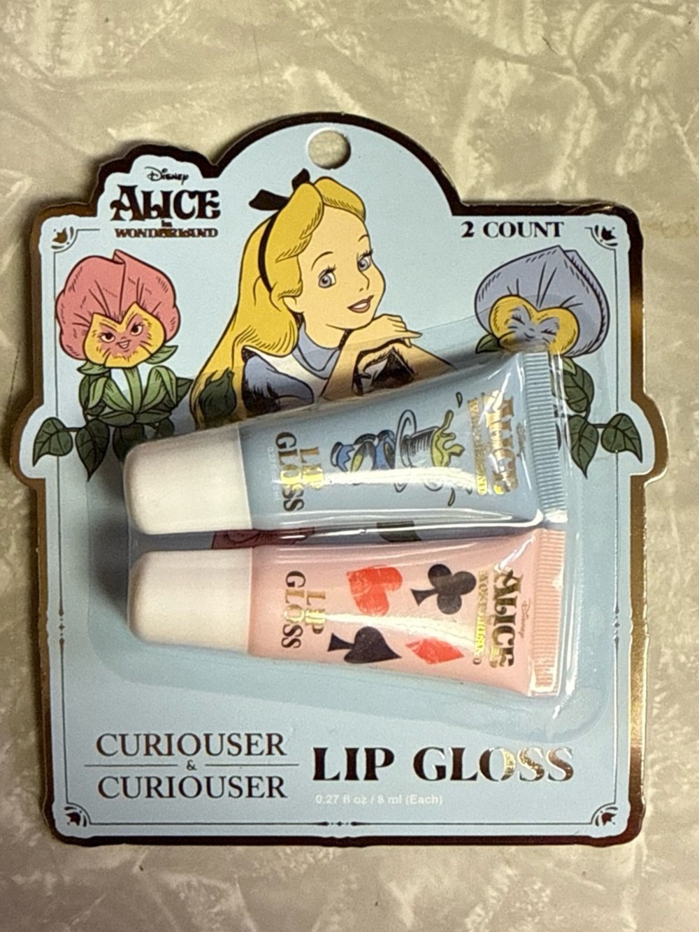 Disney Alice in Wonderland Curiouser & Curiouser Lip Gloss Duo - Blue & Pink